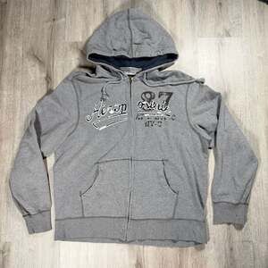 Mens Aeropostale 87 NY-C Graphic Full-Zip Hoodie Y2K Skater Grunge Size XL